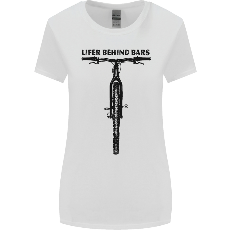 Lifer Behind Bars Funny Cycling Cyclist Womens Wider Cut T-Shirt White