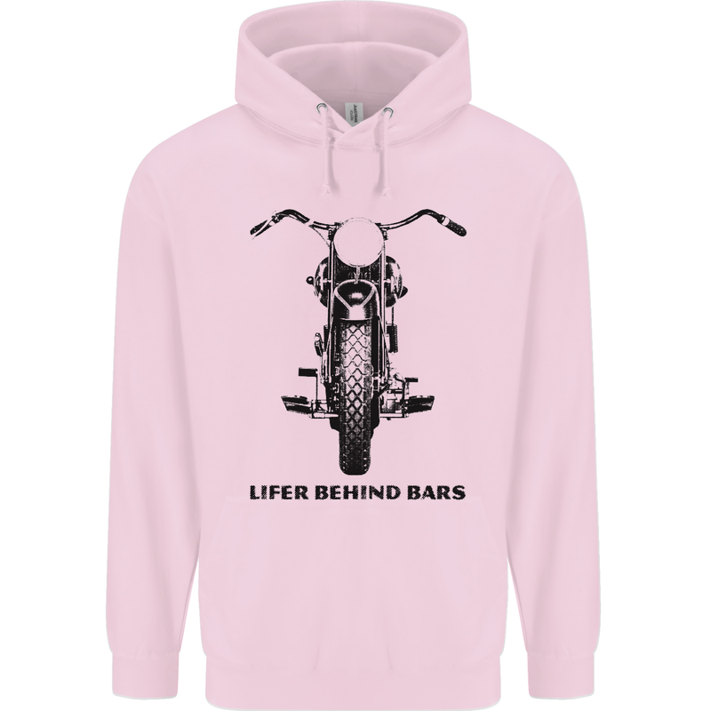 Lifer Behind Bars Motorcycle Motorbike Childrens Kids Hoodie Light Pink
