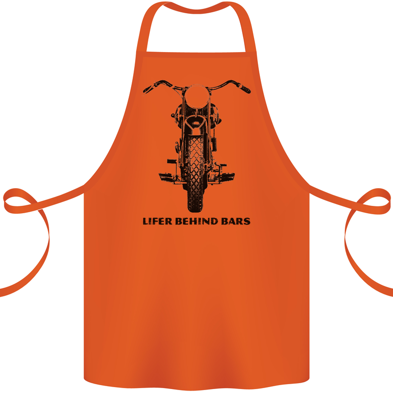 Lifer Behind Bars Motorcycle Motorbike Cotton Apron 100% Organic Orange