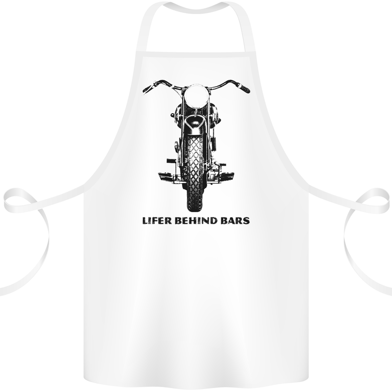 Lifer Behind Bars Motorcycle Motorbike Cotton Apron 100% Organic White