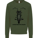 Lifer Behind Bars Motorcycle Motorbike Kids Sweatshirt Jumper Forest Green