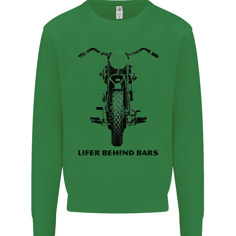 Lifer Behind Bars Motorcycle Motorbike Kids Sweatshirt Jumper Irish Green