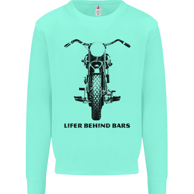 Lifer Behind Bars Motorcycle Motorbike Kids Sweatshirt Jumper Peppermint