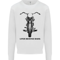 Lifer Behind Bars Motorcycle Motorbike Kids Sweatshirt Jumper White