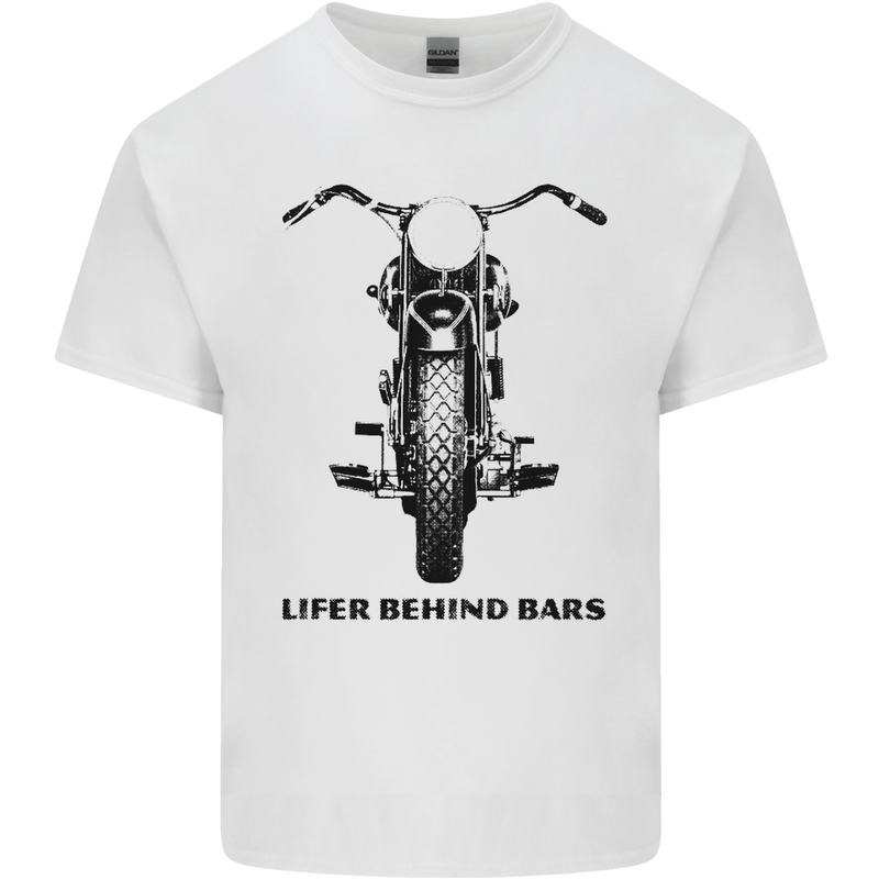 Lifer Behind Bars Motorcycle Motorbike Kids T-Shirt Childrens White
