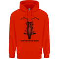 Lifer Behind Bars Motorcycle Motorbike Mens 80% Cotton Hoodie Bright Red
