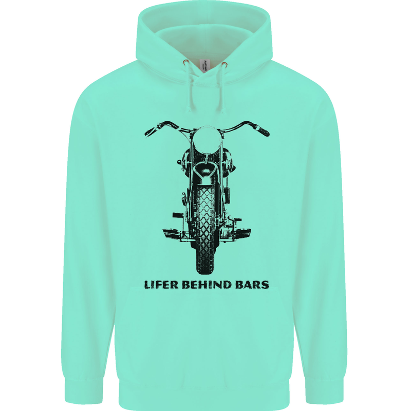 Lifer Behind Bars Motorcycle Motorbike Mens 80% Cotton Hoodie Peppermint