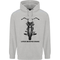 Lifer Behind Bars Motorcycle Motorbike Mens 80% Cotton Hoodie Sports Grey