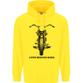 Lifer Behind Bars Motorcycle Motorbike Mens 80% Cotton Hoodie Yellow