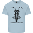 Lifer Behind Bars Motorcycle Motorbike Mens Cotton T-Shirt Tee Top Light Blue