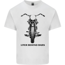 Lifer Behind Bars Motorcycle Motorbike Mens Cotton T-Shirt Tee Top White