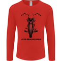 Lifer Behind Bars Motorcycle Motorbike Mens Long Sleeve T-Shirt Red