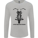 Lifer Behind Bars Motorcycle Motorbike Mens Long Sleeve T-Shirt Sports Grey