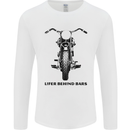 Lifer Behind Bars Motorcycle Motorbike Mens Long Sleeve T-Shirt White