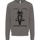 Lifer Behind Bars Motorcycle Motorbike Mens Sweatshirt Jumper Charcoal