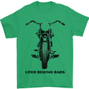 Lifer Behind Bars Motorcycle Motorbike Mens T-Shirt Cotton Gildan Irish Green