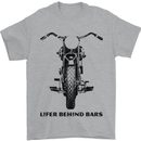 Lifer Behind Bars Motorcycle Motorbike Mens T-Shirt Cotton Gildan Sports Grey