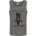 Lifer Behind Bars Motorcycle Motorbike Mens Vest Tank Top Charcoal