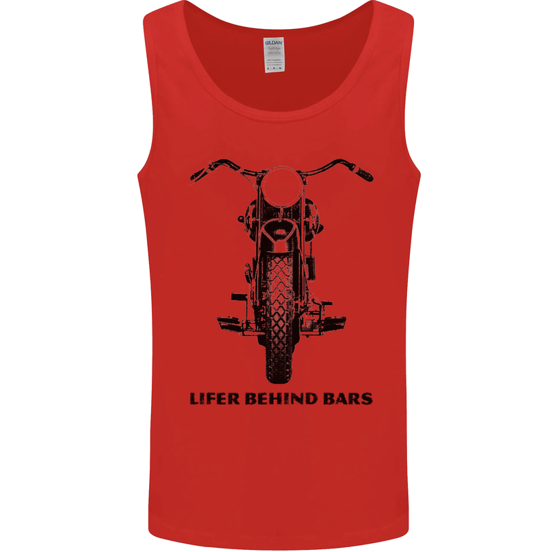 Lifer Behind Bars Motorcycle Motorbike Mens Vest Tank Top Red