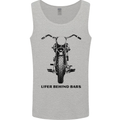 Lifer Behind Bars Motorcycle Motorbike Mens Vest Tank Top Sports Grey