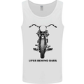 Lifer Behind Bars Motorcycle Motorbike Mens Vest Tank Top White