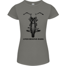 Lifer Behind Bars Motorcycle Motorbike Womens Petite Cut T-Shirt Charcoal