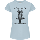 Lifer Behind Bars Motorcycle Motorbike Womens Petite Cut T-Shirt Light Blue