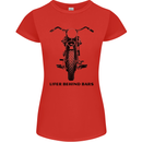 Lifer Behind Bars Motorcycle Motorbike Womens Petite Cut T-Shirt Red