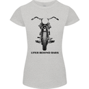 Lifer Behind Bars Motorcycle Motorbike Womens Petite Cut T-Shirt Sports Grey