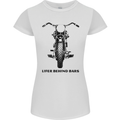 Lifer Behind Bars Motorcycle Motorbike Womens Petite Cut T-Shirt White