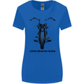 Lifer Behind Bars Motorcycle Motorbike Womens Wider Cut T-Shirt Royal Blue
