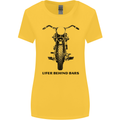 Lifer Behind Bars Motorcycle Motorbike Womens Wider Cut T-Shirt Yellow