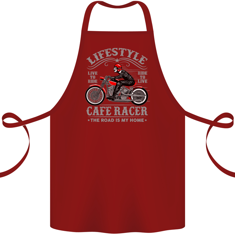Lifestyle Cafe Racer Biker Motorcycle Cotton Apron 100% Organic Maroon