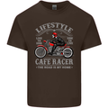 Lifestyle Cafe Racer Biker Motorcycle Mens Cotton T-Shirt Tee Top Dark Chocolate