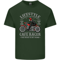 Lifestyle Cafe Racer Biker Motorcycle Mens Cotton T-Shirt Tee Top Forest Green