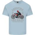 Lifestyle Cafe Racer Biker Motorcycle Mens Cotton T-Shirt Tee Top Light Blue