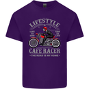 Lifestyle Cafe Racer Biker Motorcycle Mens Cotton T-Shirt Tee Top Purple