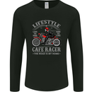 Lifestyle Cafe Racer Biker Motorcycle Mens Long Sleeve T-Shirt Black