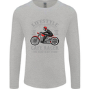 Lifestyle Cafe Racer Biker Motorcycle Mens Long Sleeve T-Shirt Sports Grey