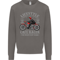 Lifestyle Cafe Racer Biker Motorcycle Mens Sweatshirt Jumper Charcoal