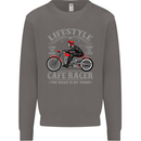 Lifestyle Cafe Racer Biker Motorcycle Mens Sweatshirt Jumper Charcoal