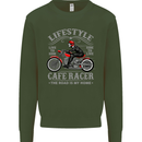 Lifestyle Cafe Racer Biker Motorcycle Mens Sweatshirt Jumper Forest Green
