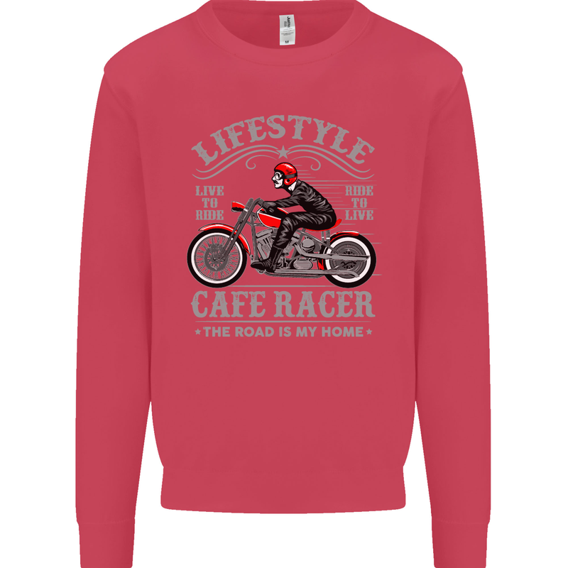 Lifestyle Cafe Racer Biker Motorcycle Mens Sweatshirt Jumper Heliconia