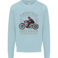 Lifestyle Cafe Racer Biker Motorcycle Mens Sweatshirt Jumper Light Blue