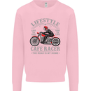 Lifestyle Cafe Racer Biker Motorcycle Mens Sweatshirt Jumper Light Pink