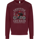 Lifestyle Cafe Racer Biker Motorcycle Mens Sweatshirt Jumper Maroon