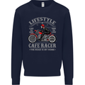 Lifestyle Cafe Racer Biker Motorcycle Mens Sweatshirt Jumper Navy Blue