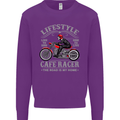 Lifestyle Cafe Racer Biker Motorcycle Mens Sweatshirt Jumper Purple