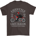 Lifestyle Cafe Racer Biker Motorcycle Mens T-Shirt Cotton Gildan Dark Chocolate