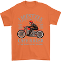 Lifestyle Cafe Racer Biker Motorcycle Mens T-Shirt Cotton Gildan Orange